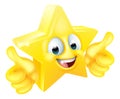 Star Thumbs Up Happy Emoticon Cartoon Face Royalty Free Stock Photo