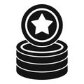 Star token icon simple vector. Bonus reward