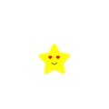 Star toy icon. hert eyes, claws. Cute cartoon kawaii funny baby character. Sea ocean starfish animal. Yellow star. Flat Royalty Free Stock Photo