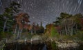 Star Trail Acadia National Park in Autumn Royalty Free Stock Photo