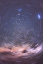 Star Trail in Antarctica. Vernadsky Station Royalty Free Stock Photo