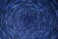 Star trail circle-space-night-blue Royalty Free Stock Photo