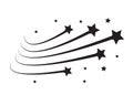 Star trail comet trace  lines on white background. Vector Illustration Royalty Free Stock Photo