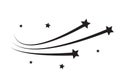 Star trail comet trace  lines on white background. Vector Illustration Royalty Free Stock Photo