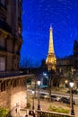 Star Trail at The Eiffel Tower Royalty Free Stock Photo