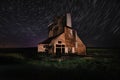 Star Trail Night Time Lapsed Exposure in Palouse Washington Royalty Free Stock Photo