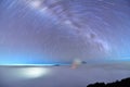 Star Trail over Mount Bromo Royalty Free Stock Photo
