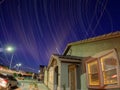 star trail of a residence building