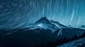 Star Trails over Mountain Peak. Natural Background Royalty Free Stock Photo