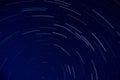 Star trails around the Plough, Big Dipper, constellation in the northern hemisphere Royalty Free Stock Photo