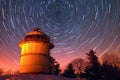 star trails captured through telescope view