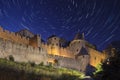 Star Trails - Carcassonne - France Royalty Free Stock Photo