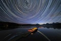 Star Trails at Glacier National Park Royalty Free Stock Photo