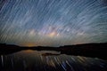 Star trails at the lake