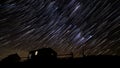 Star trails in the night sky Royalty Free Stock Photo