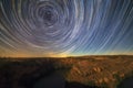 Star trails over Duraton river Royalty Free Stock Photo