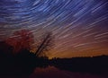 Star Trails Over Lake Royalty Free Stock Photo
