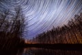 Star Trails Over Lake Royalty Free Stock Photo