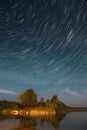 Star Trails Over Lake Royalty Free Stock Photo