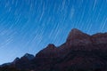 Star trails at Zion National Park Royalty Free Stock Photo