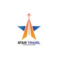 Star travel logo design. Travel agency logo design. Amazing destinations creative symbol concept