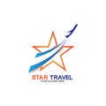 Star travel logo design. Travel agency logo design. Amazing destinations creative symbol concept