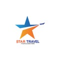 Star travel logo design. Travel agency logo design. Amazing destinations creative symbol concept