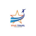 Star travel logo design. Travel agency logo design. Amazing destinations creative symbol concept