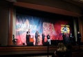 Star Trek cast members onstage at Las Vegas convention