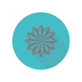 Star twelve long shadow icon. Simple glyph, flat vector of web icons for ui and ux, website or mobile application