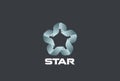 Star Union Logo Looped infinity vector. Infinite T Royalty Free Stock Photo