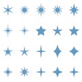 Star vector clip art elements, starburst sticker set Royalty Free Stock Photo