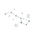 Star Vector doodle element isolated on white background. Ursa Major constellation. Doodle cosmos illustration, sky Royalty Free Stock Photo