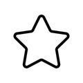 Star vector icon. Black and white favorite sign illustration. Outline linear icon. Royalty Free Stock Photo