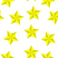 Star vector icon of yellow color seamless pattern on a white background Royalty Free Stock Photo