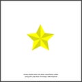 Star vector icon of yellow color on white isolated background Royalty Free Stock Photo