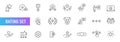 Star vector premium quality line icon set. Review rate star award value best quality icon trophy vector sign