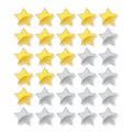 5 star vector rating with full and empty stars