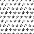 Star vector seamless pattern. Hand drawn doodle. Royalty Free Stock Photo