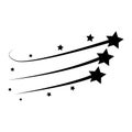 Star vector trail comet trace black lines on white background. Vector icon for Christmas or New Year celebration design.