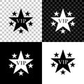 Star VIP with circle of stars icon isolated on black, white and transparent background. Vector Royalty Free Stock Photo