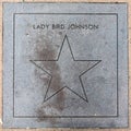 star at the walk of fame for Lady Bird Johnson at the stockyards in Austin Texas. They honor famous people in the wild west cowboy