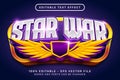 star war text effect and editable text effect with wings illustration Royalty Free Stock Photo