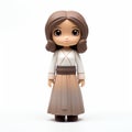 Kawaii Manga Style Star Wars Leia Vinyl Toy With White Background