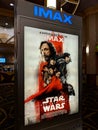 Star Wars The Last Jedi Movie poster IMAX Ad inside Regal Theater Dole Cannery