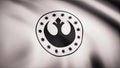 Star Wars New Republic Symbol on flag. The Star Wars theme. Editorial only use