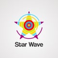 Star wave logo vector, icon, element, and template