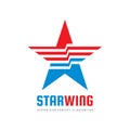 Star and wing - vector logo concept illustration. Leadership creative sign. Decorative design element.