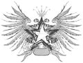 Star & wings emblem Royalty Free Stock Photo