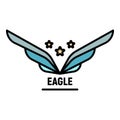 Star wings logo, outline style Royalty Free Stock Photo